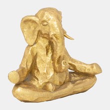 Load image into Gallery viewer, Gold Elephant Meditation Statue