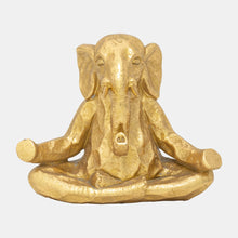 Load image into Gallery viewer, Gold Elephant Meditation Statue